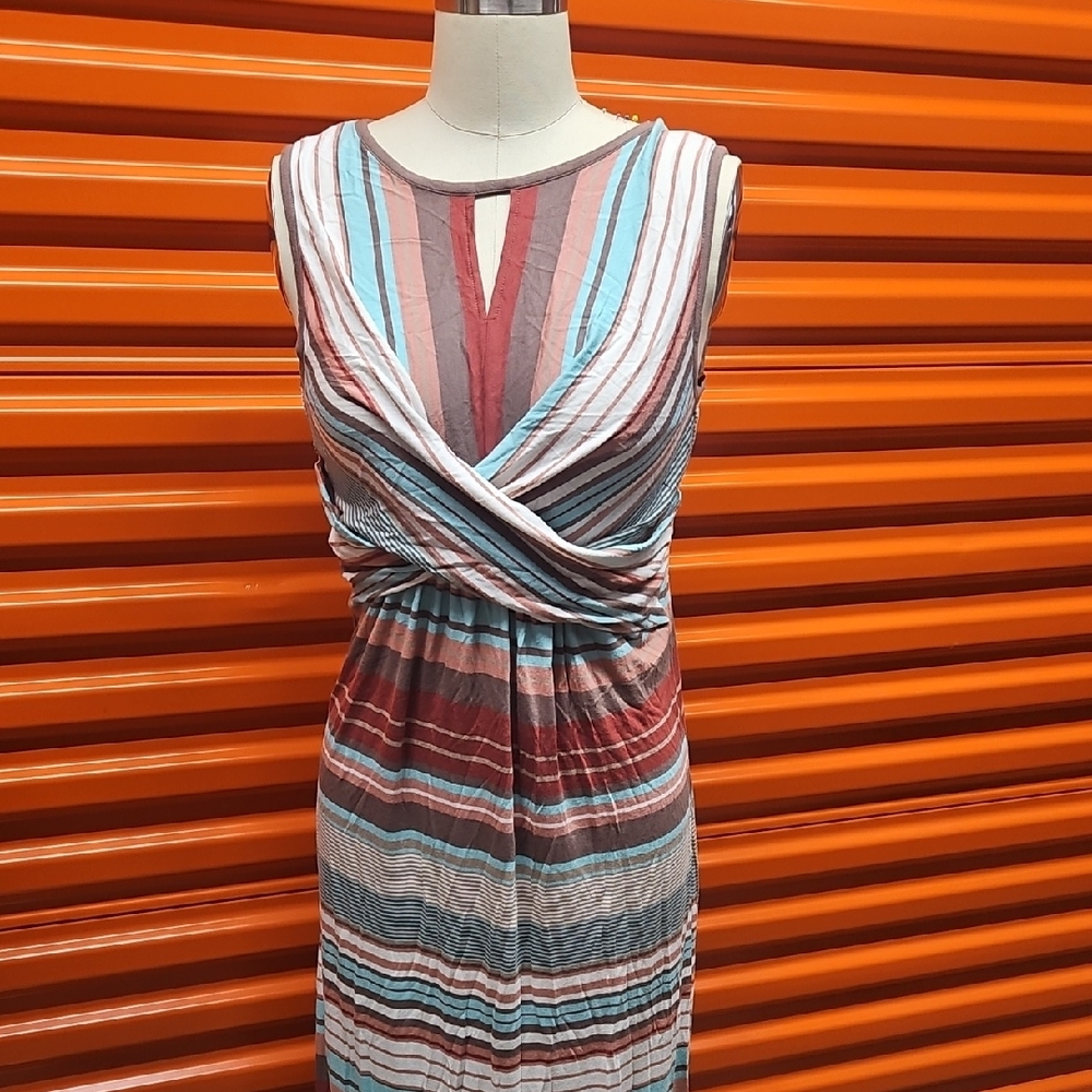 Striped Multicolor Sleeveless Dress